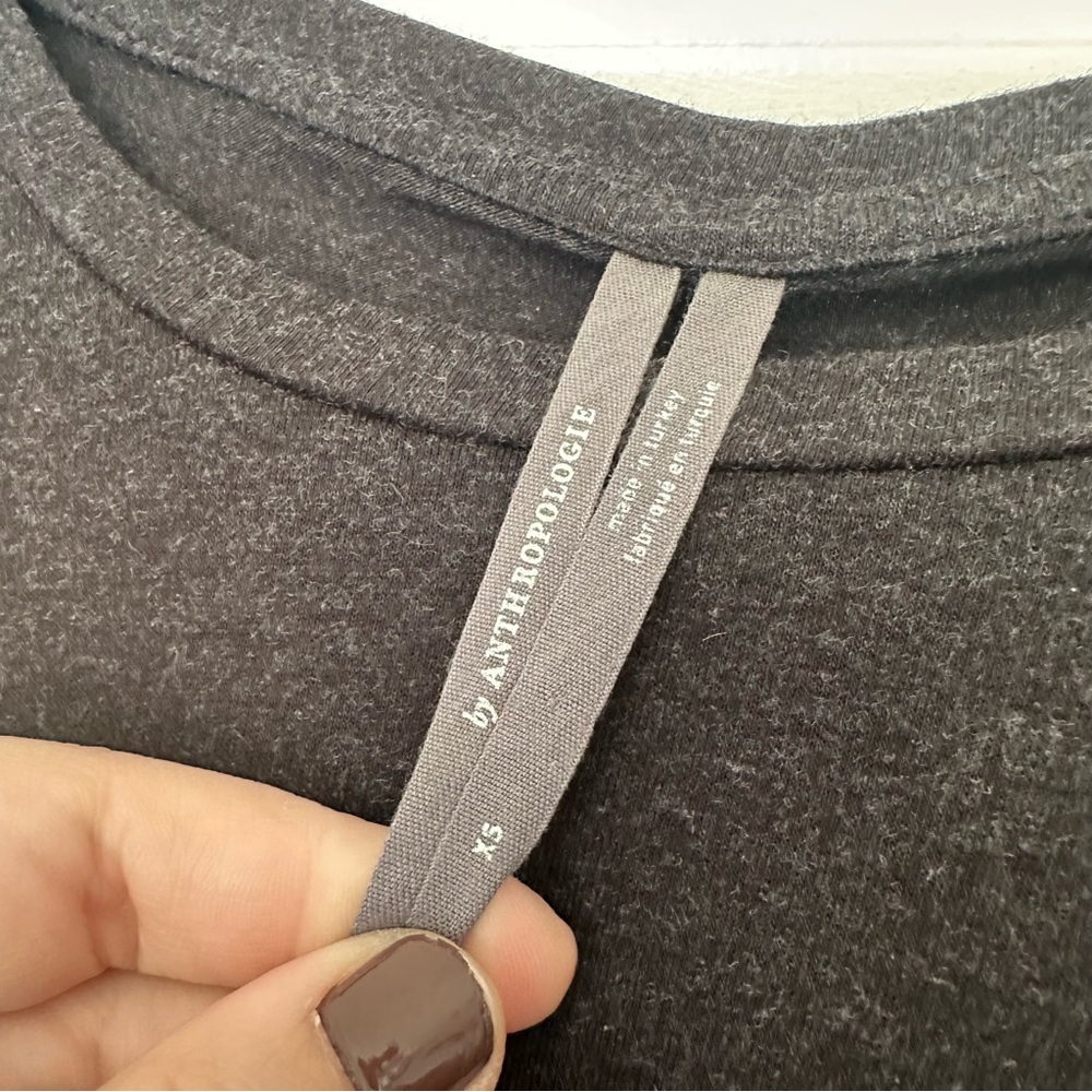 Anthropologie (XS) Globetrotter T-Shirt Midi Dress- Charcoal Gray Minimalist - Picture 4 of 9